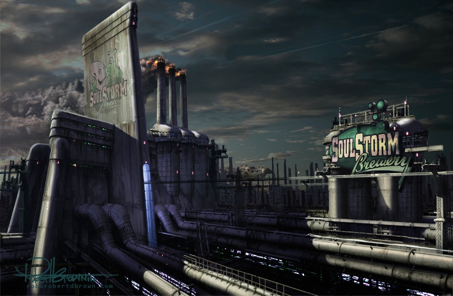 Sci-Fi Industrial plant. by RobertBrown