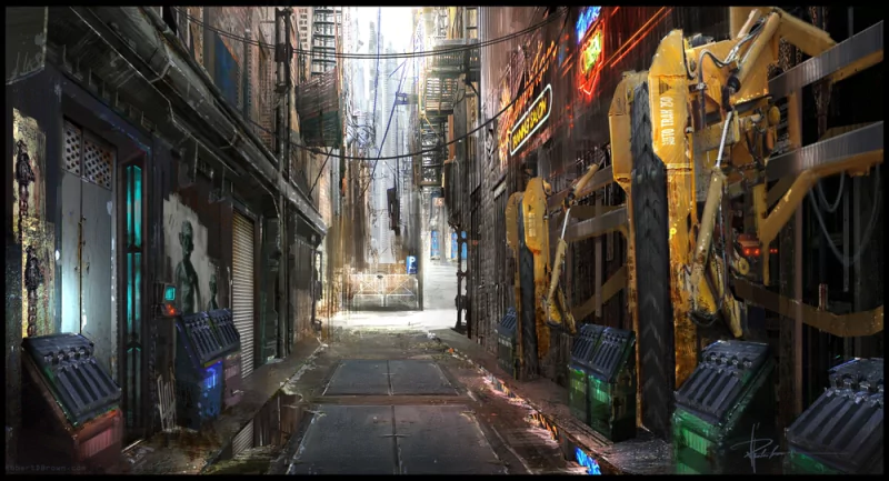  Future back alley. by RobertBrown