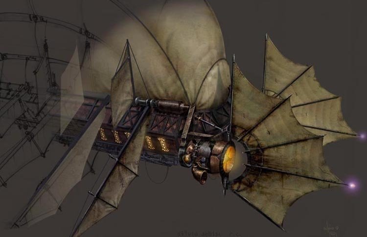 Download Sci Fi Machine Steampunk Airship Fantasy Art