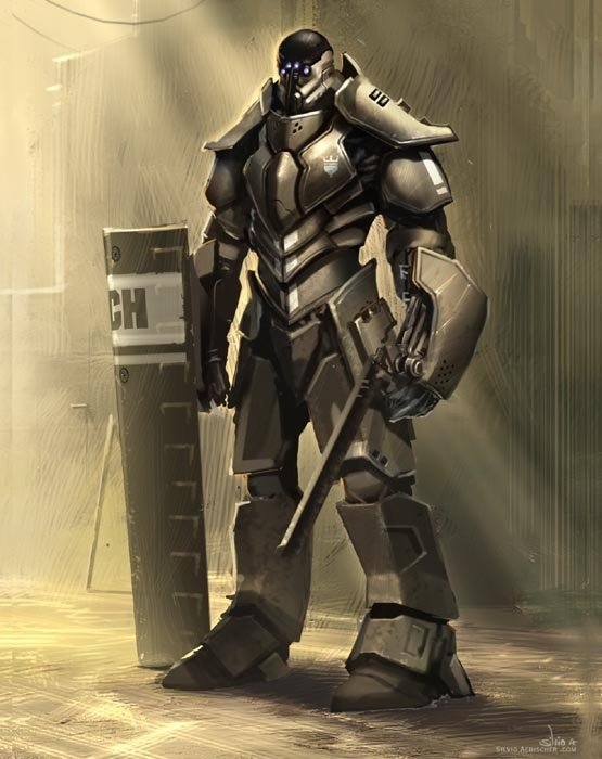 Download Sci Fi Armor Robot Futuristic Illustration Art