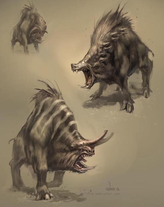 Download Sci Fi Creature Creature Design Wild Boar Concept Art Art