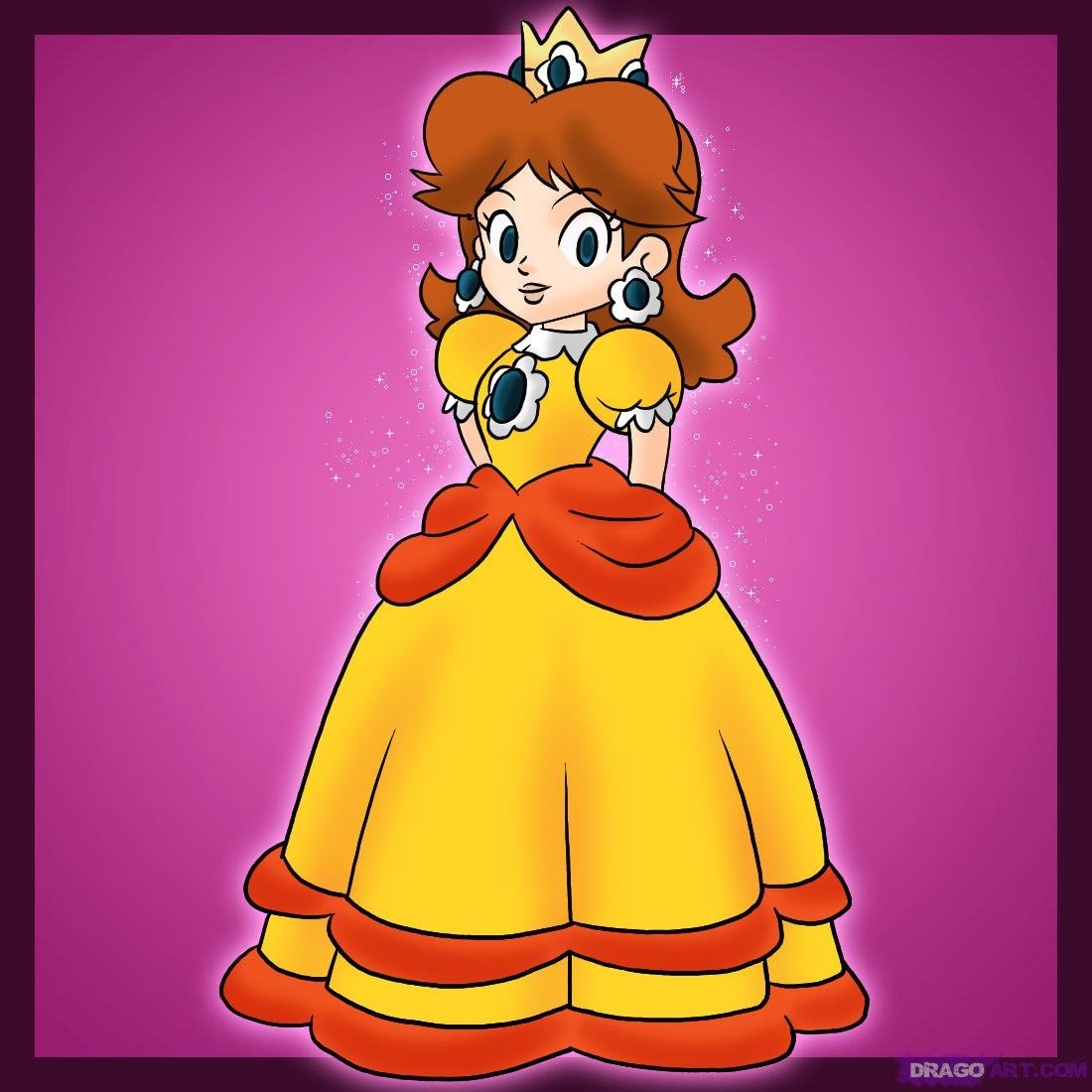 Download Video Game Princess Daisy Princess Cartoon Yellow Dress Art
