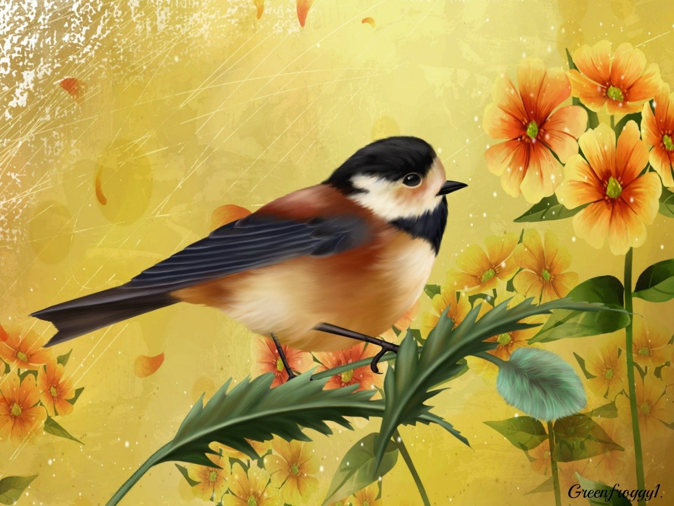Cute Puffy Bird Paintings