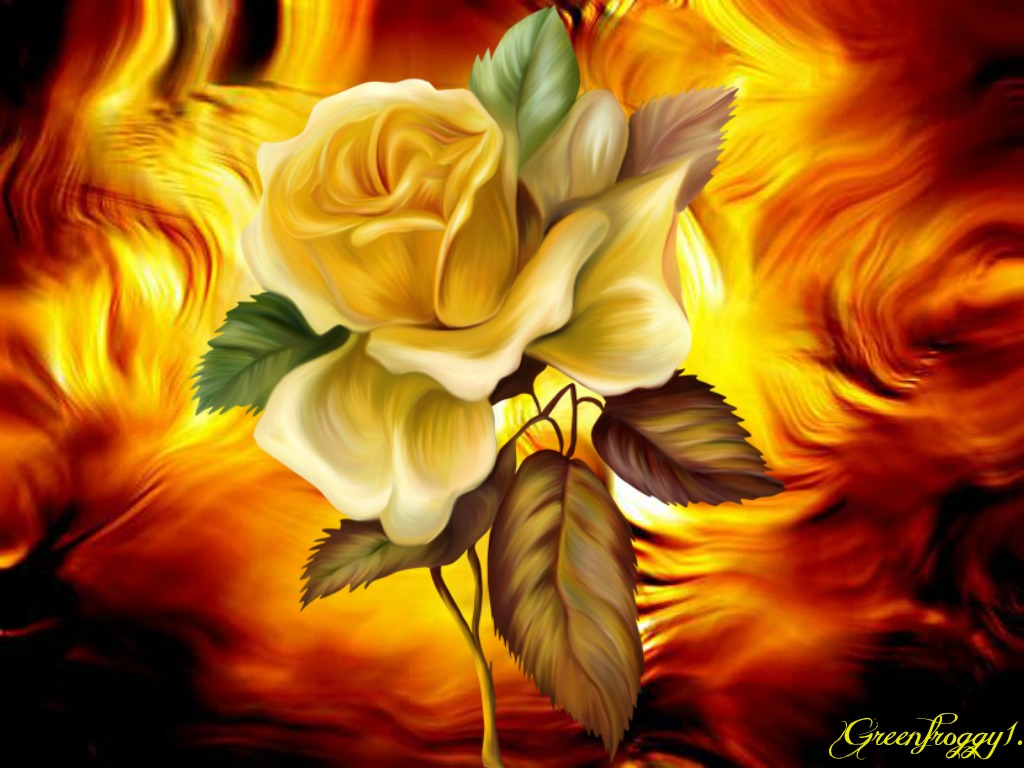 ROSE IN FLAMES by GREENFROGGY1
