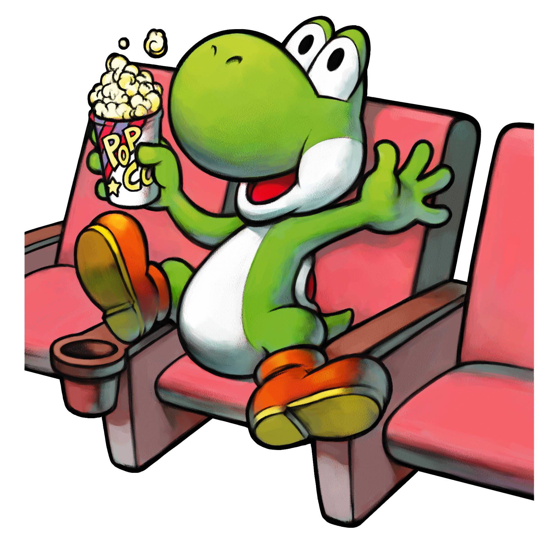 Download Video Game Yoshi Popcorn Movie Theater Cartoon Art
