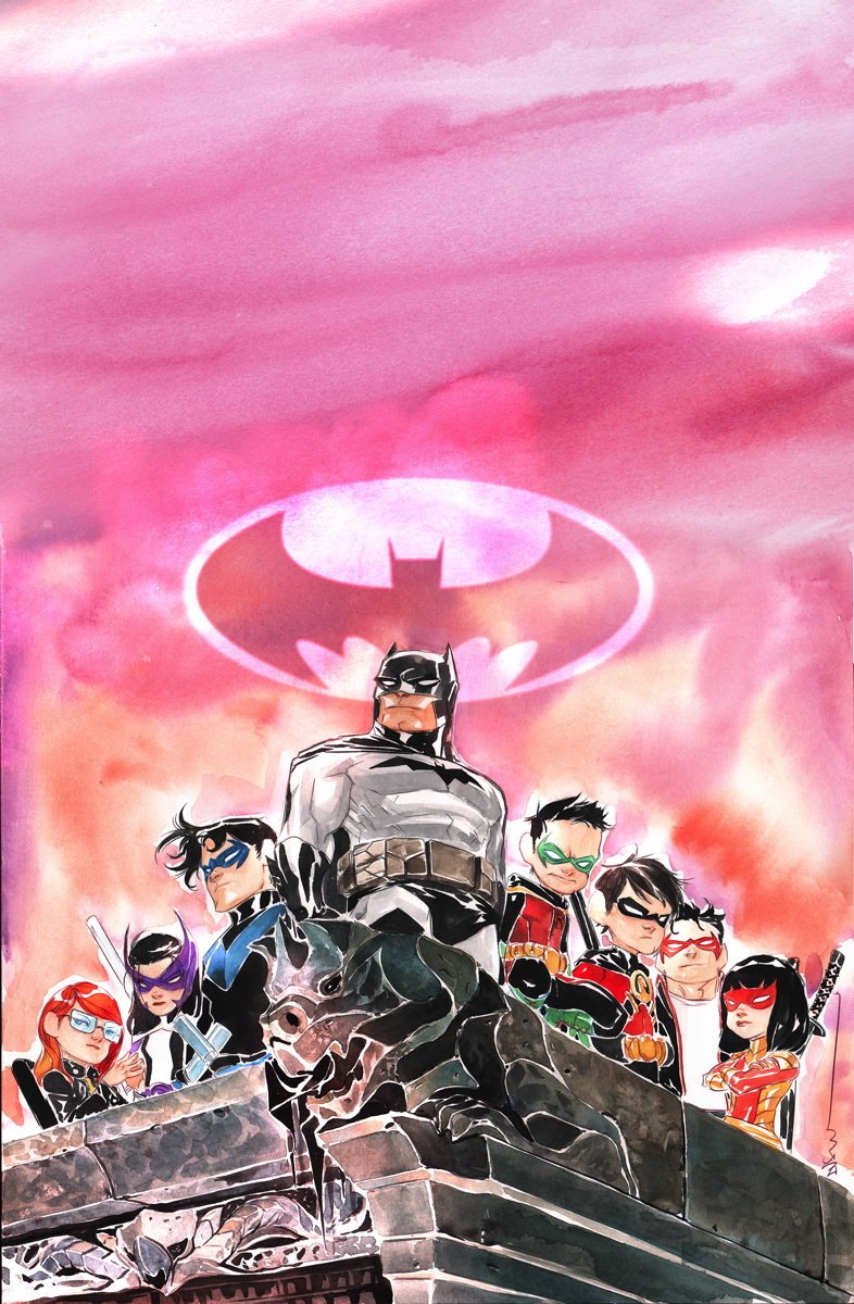 Download Red Robin Barbara Gordon Jason Todd Tim Drake Dick Grayson Damian Wayne Huntress (DC Comics) Nightwing Robin (DC Comics) Batman Comic Lil' Gotham Art