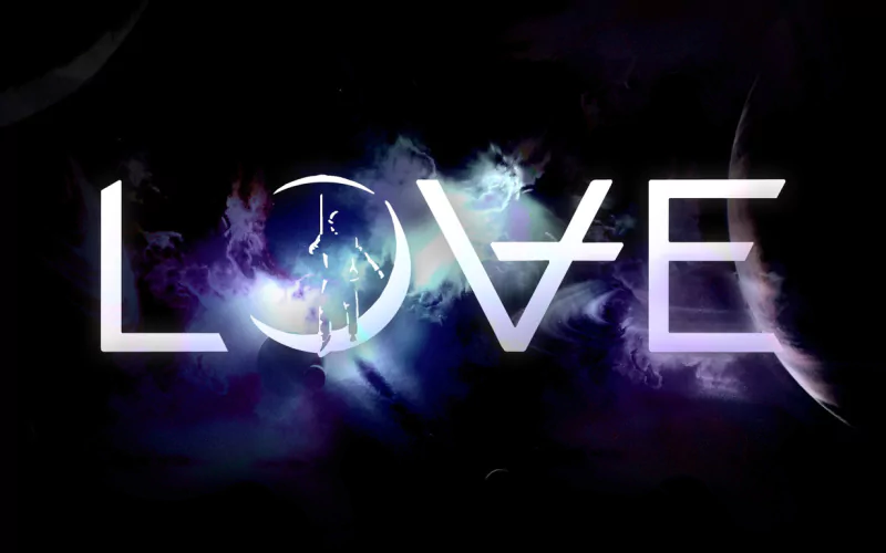 An artistic representation of the word LOVE, incorporating vibrant colors and abstract shapes, creating a mesmerizing and emotional visual experience.