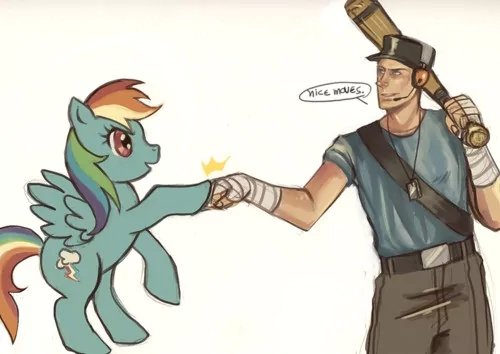 Scout (Team Fortress) human Team Fortress 2 Rainbow Dash TV Show My Little Pony Image