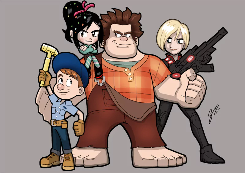 hammer gun Vanellope von Schweetz Sergeant Calhoun Ralph (Wreck-It Ralph) movie Wreck-It Ralph Image
