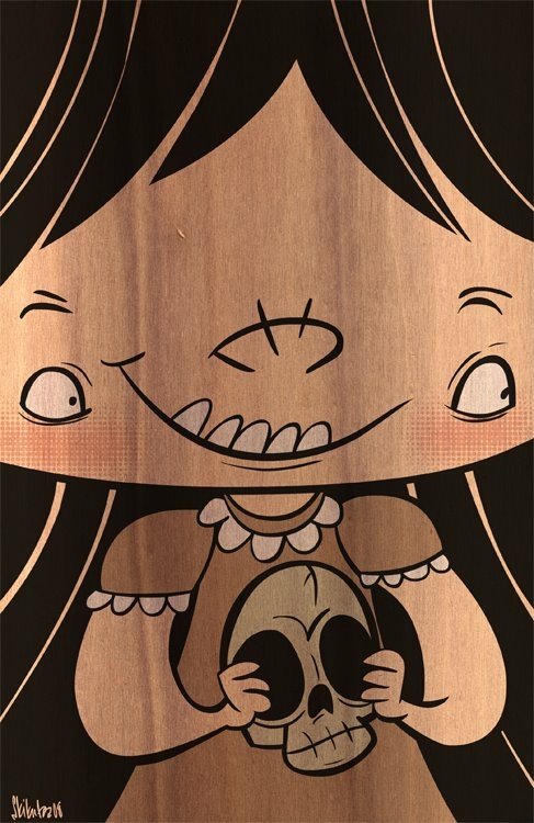 Download Dimmu Skull Artistic Girl Art