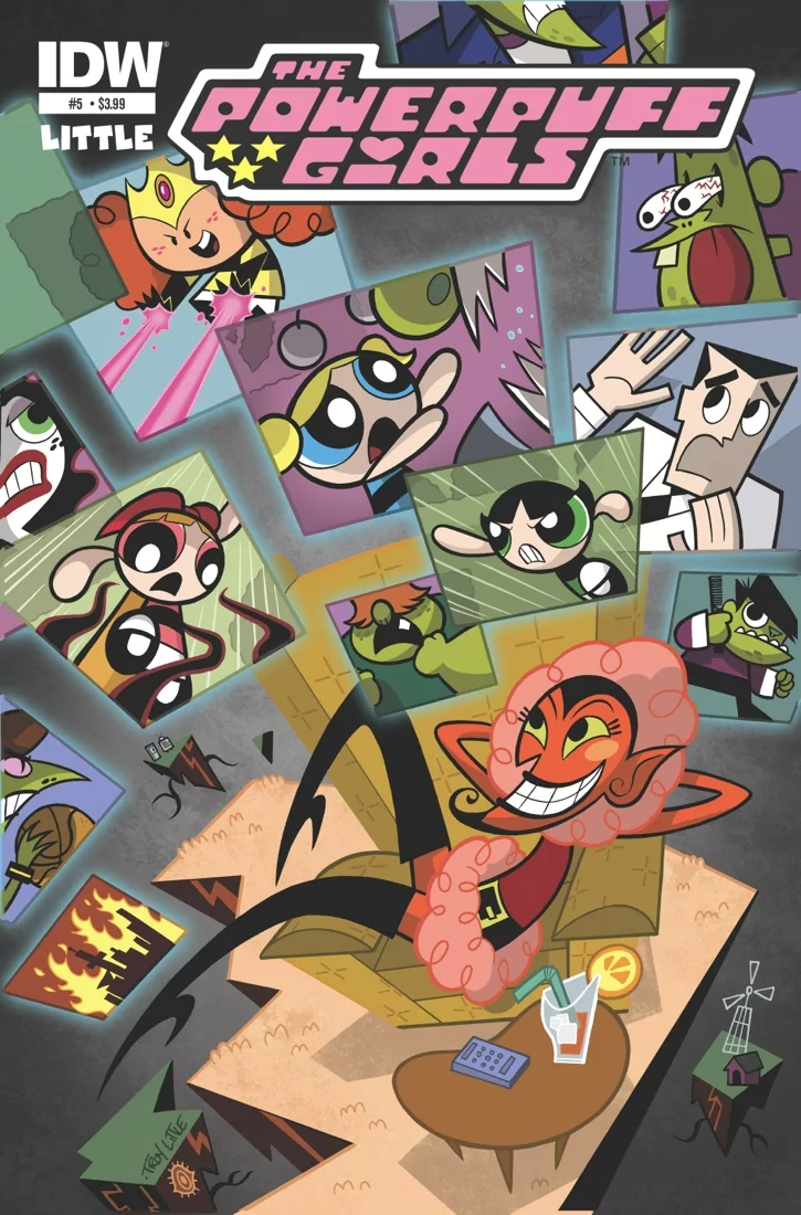 IDW Comics Sedusa (Powerpuff Girls) Gang Green Gang (Powerpuff Girls) Princess Morbucks Buttercup (Powerpuff Girls) Blossom (Powerpuff Girls) Bubbles (Powerpuff Girls) Him (Powerpuff Girls) Comic The Powerpuff Girls Image