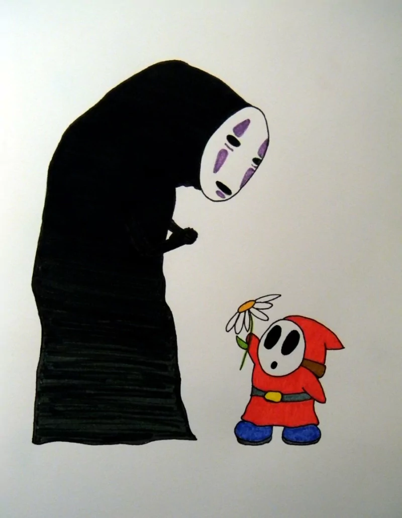Shy Guy No-Face (Spirited Away) video game collage Spirited Away Image