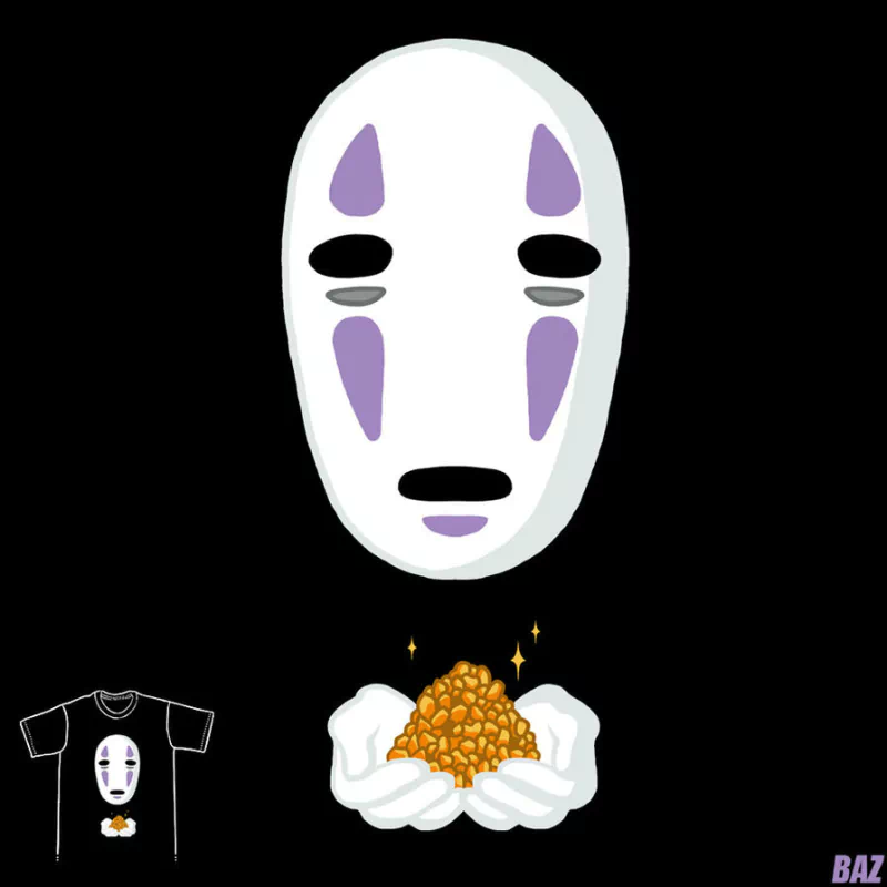 No-Face (Spirited Away) Anime Spirited Away No-Face graphic t-shirt Image