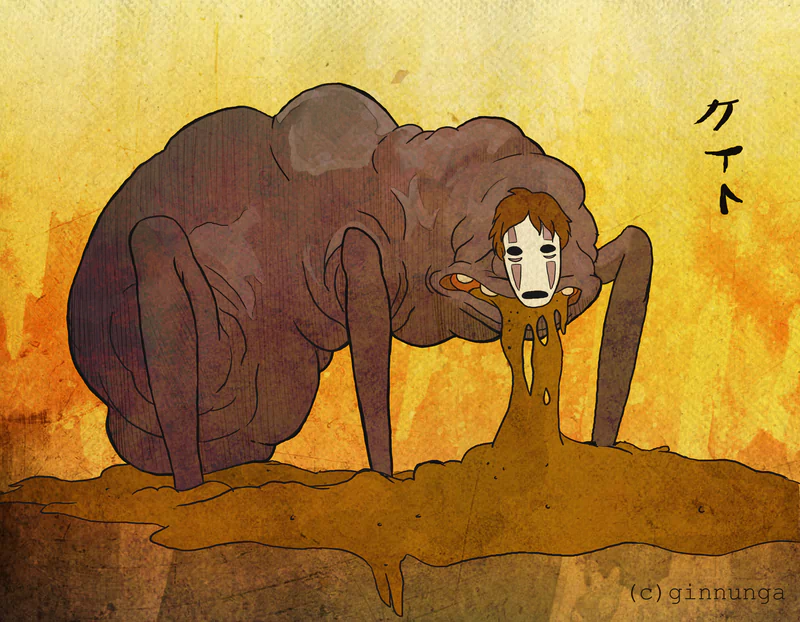 No-Face (Spirited Away) Anime Spirited Away creature surreal art Image