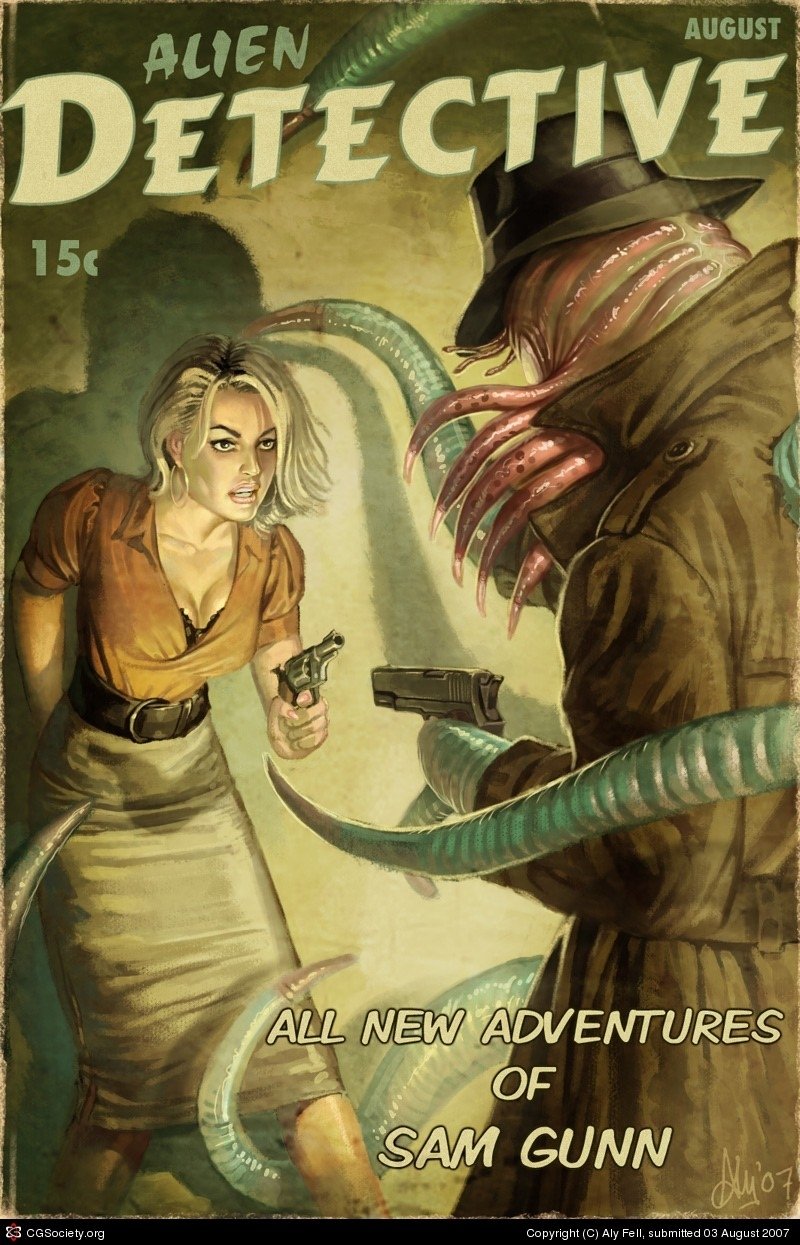 Download Fantasy Alien Detective Sci Fi Art