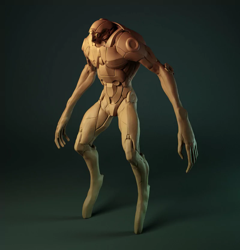 Sci Fi alien robot humanoid 3D Model Image