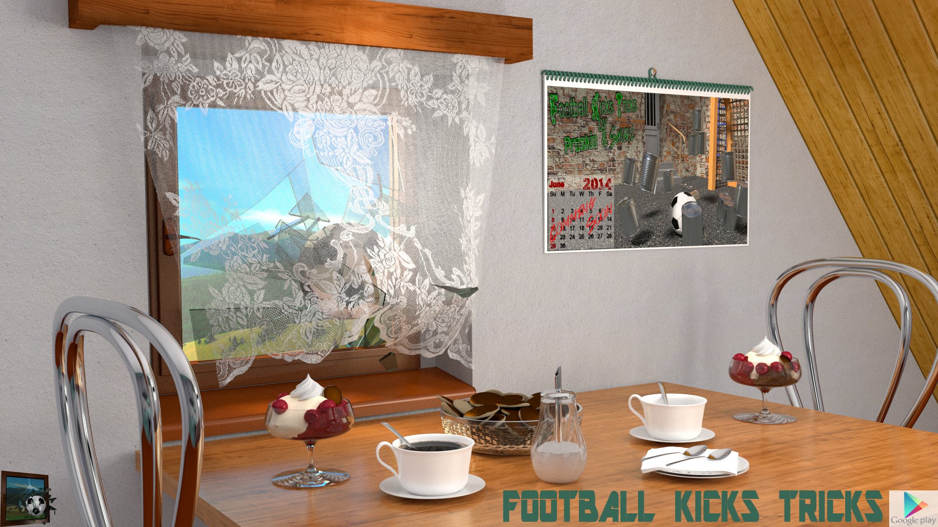 Football Kicks Tricks - broken window by Shubol