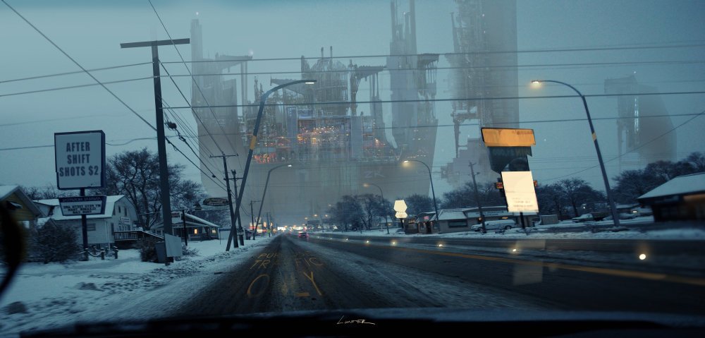 Download Sci Fi City Sci Fi City Road Winter Sci Fi Winter Art