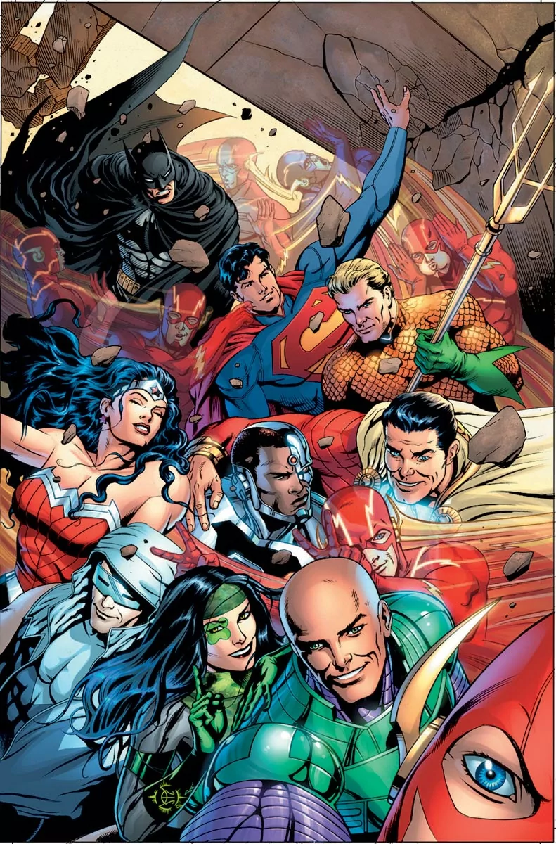Justice League Captain Cold Jessica Cruz (Green Lantern) Lex Luthor Billy Batson Shazam (DC Comics) Wonder Woman Cyborg (DC Comics) Barry Allen Aquaman Superman Flash Batman Comic Image