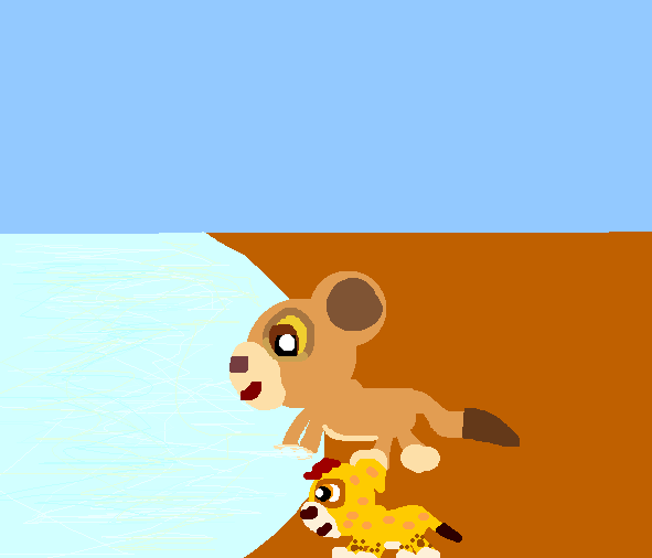Kiara and Kion at the Water Hole by KiarasBiggestFan