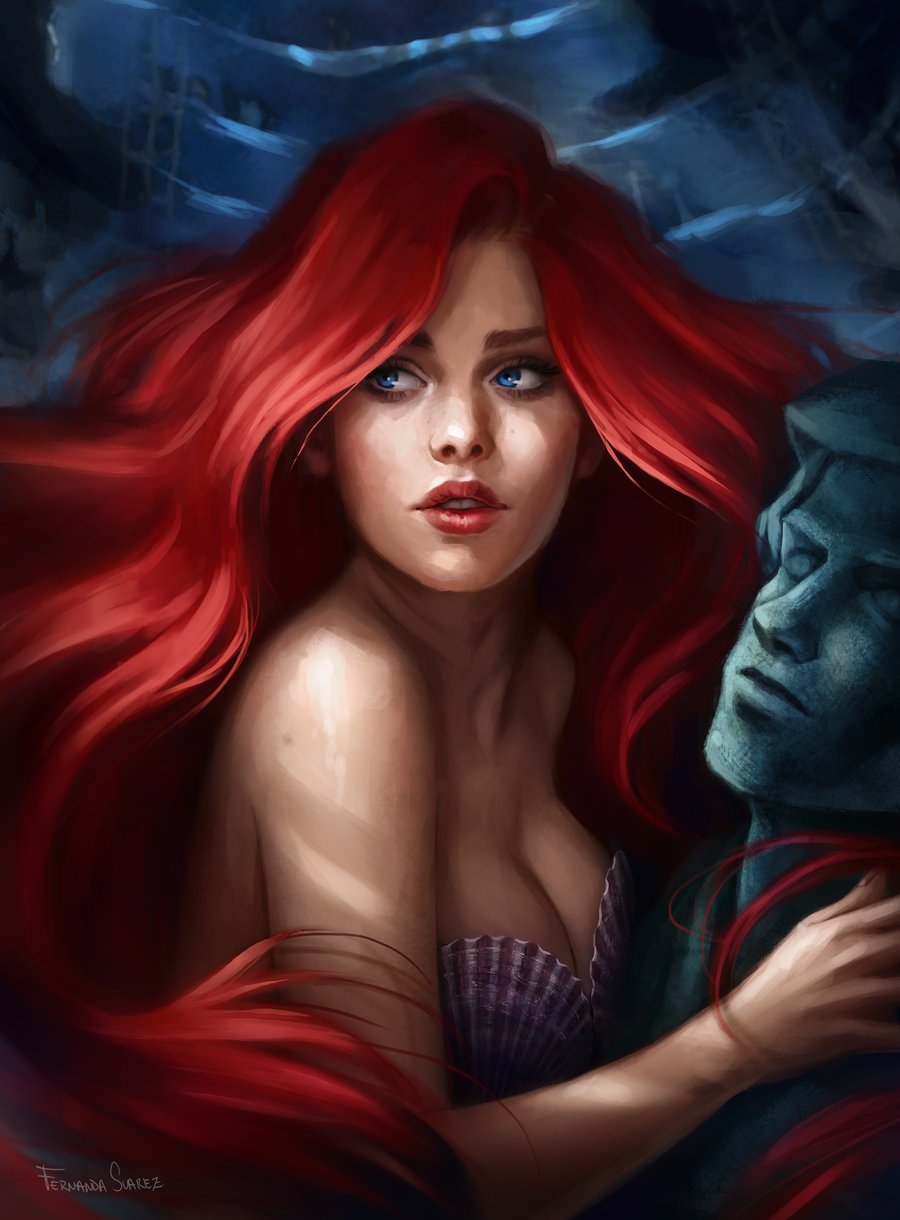 Download Prince Eric Blue Eyes Mermaid The Little Mermaid Red Hair Ariel (The Little Mermaid) Movie The Little Mermaid (1989) Art