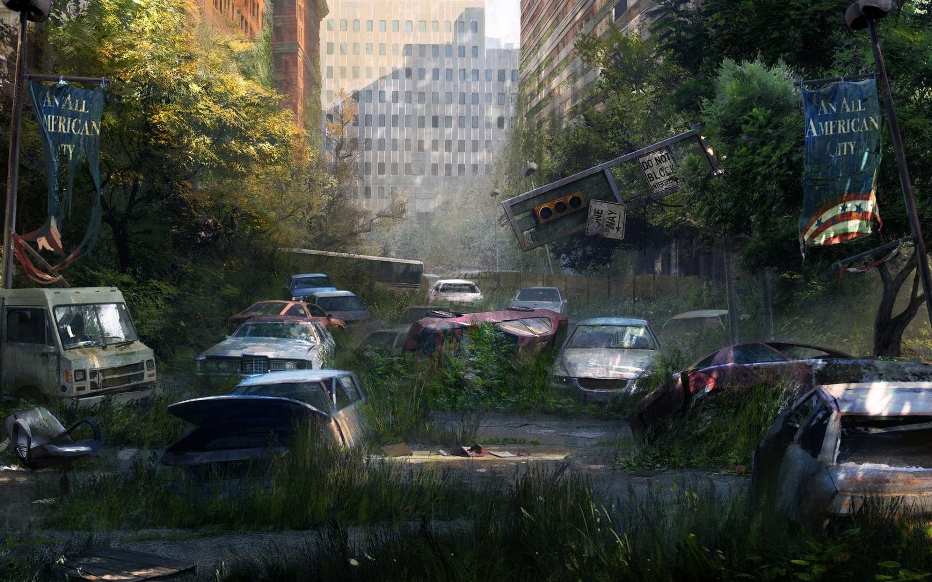 Download Video Game The Last Of Us Abandoned City Overgrown Vegetation Urban Decay Art