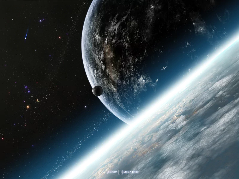 Sci Fi planet rise Image