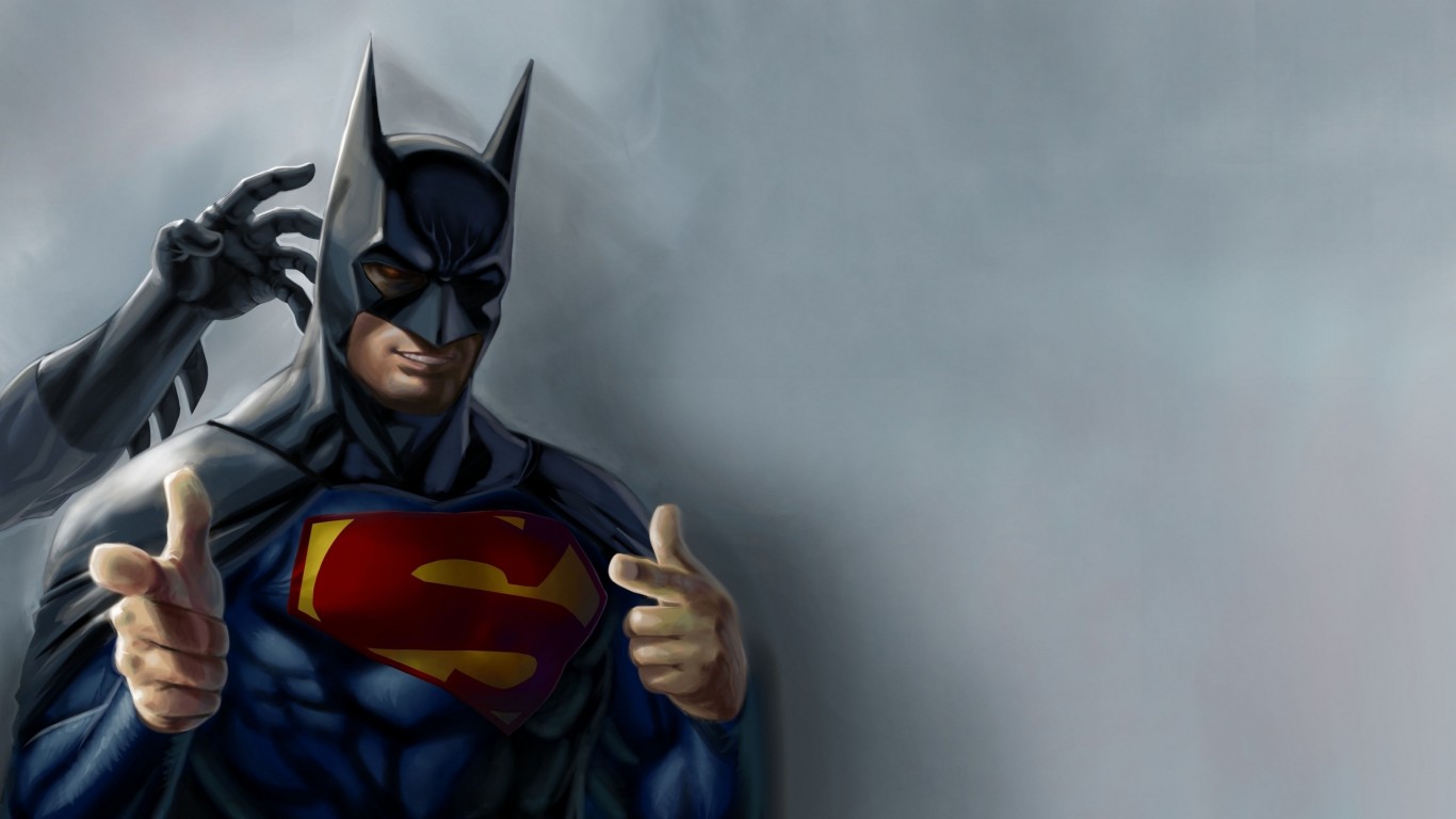 Superman in batman mask