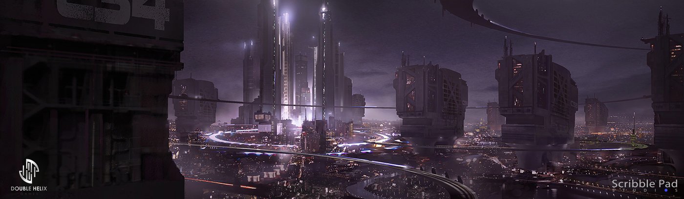 Download Sci Fi City Sci Fi City Futuristic City Skyline Art