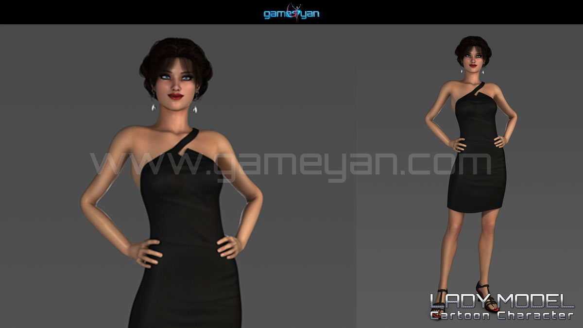 Young Woman Cartoon Character Modeling  by GameYan Studio