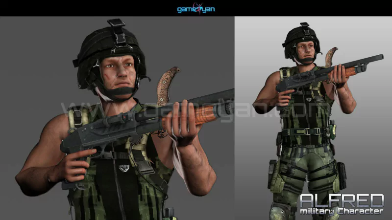  Military Mascot Character Modeling by GameYan Studio