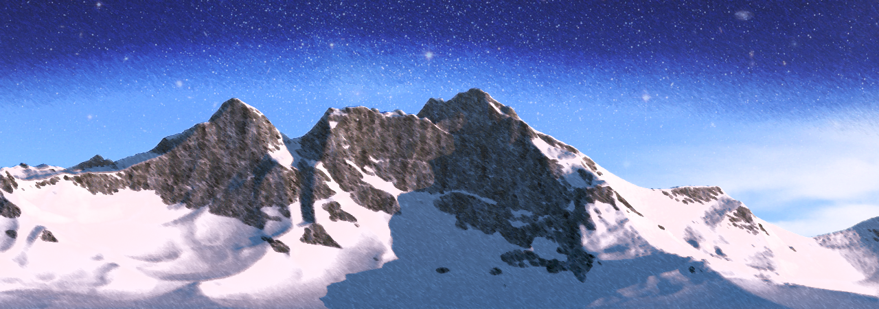 Mountain with stars by Nexie