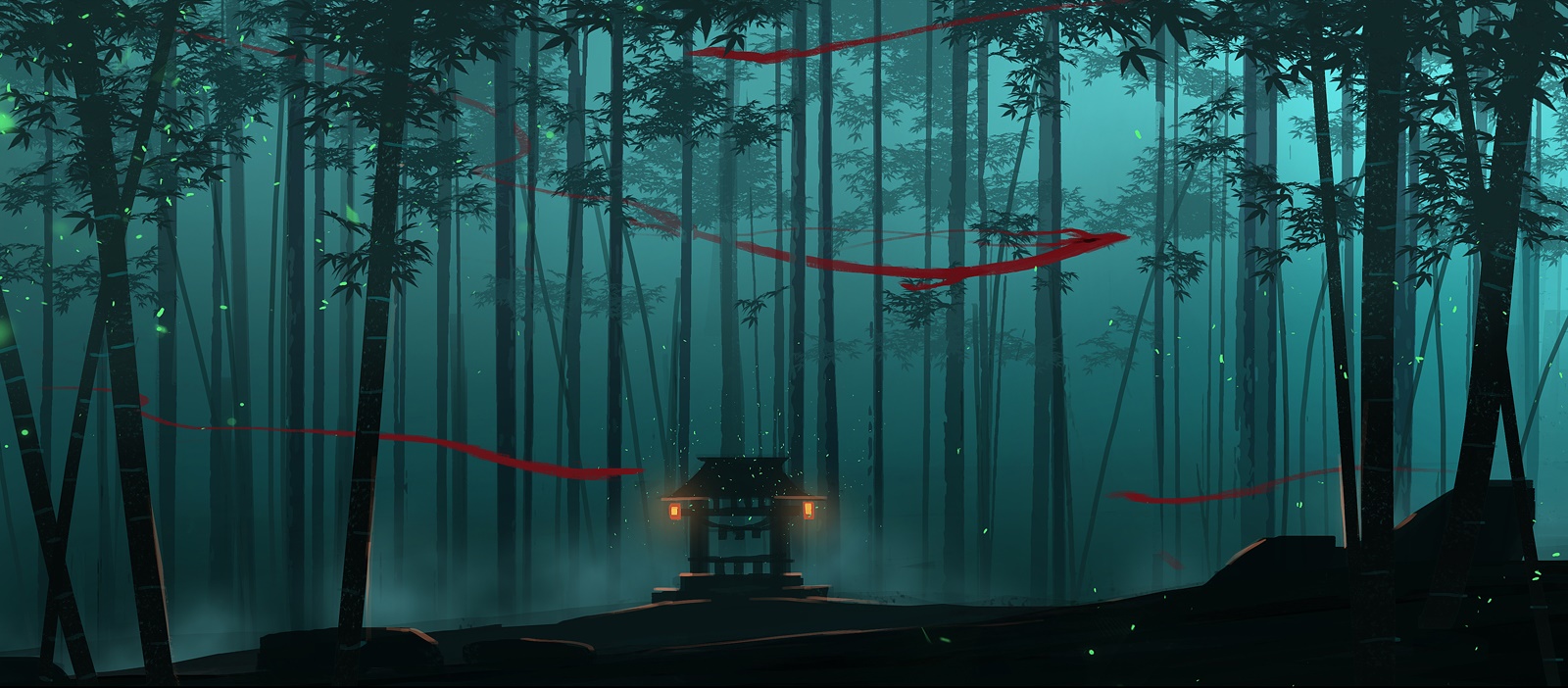 Бамбуковый лес ночью