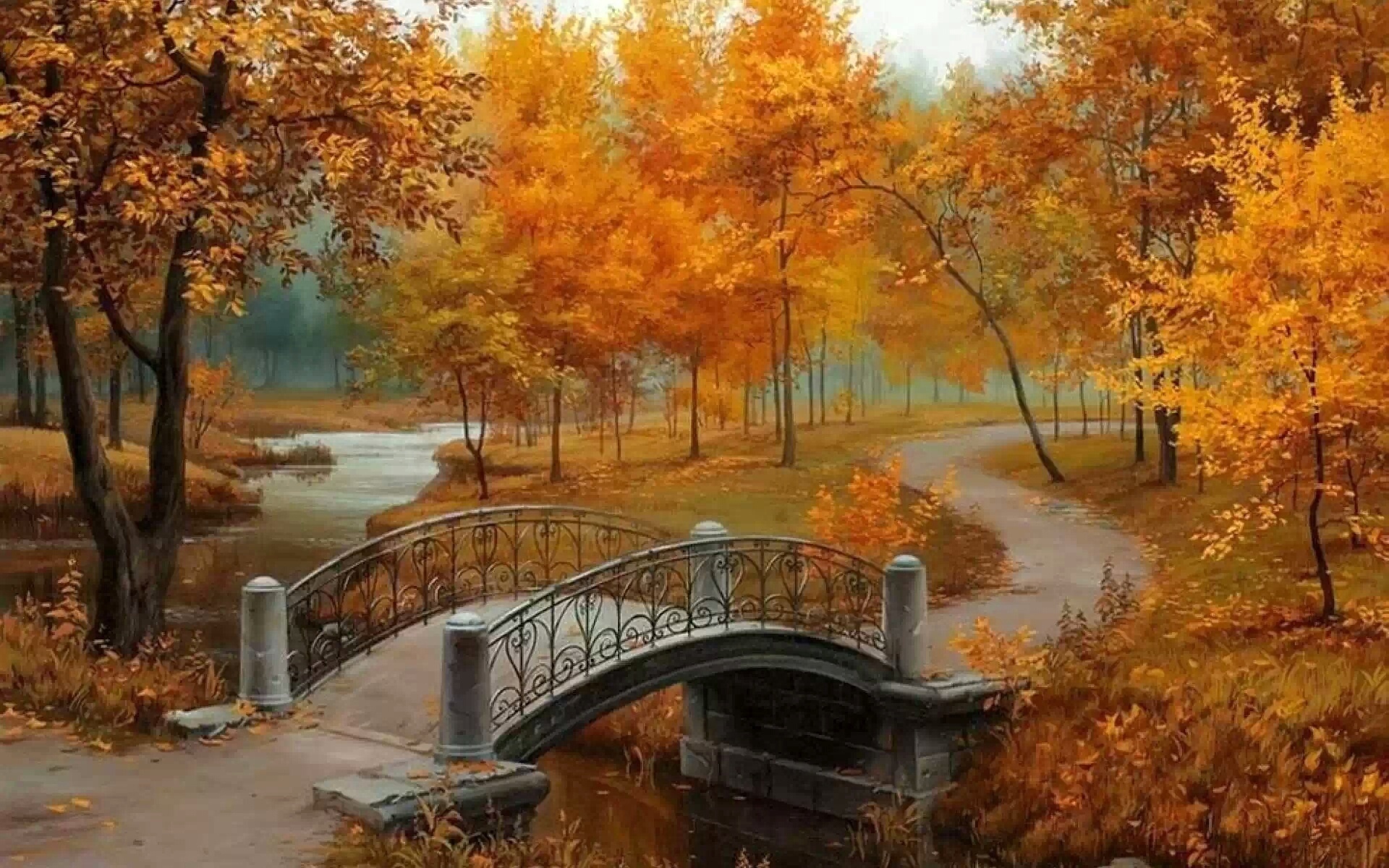 autumn park by Evgeny Lushpin