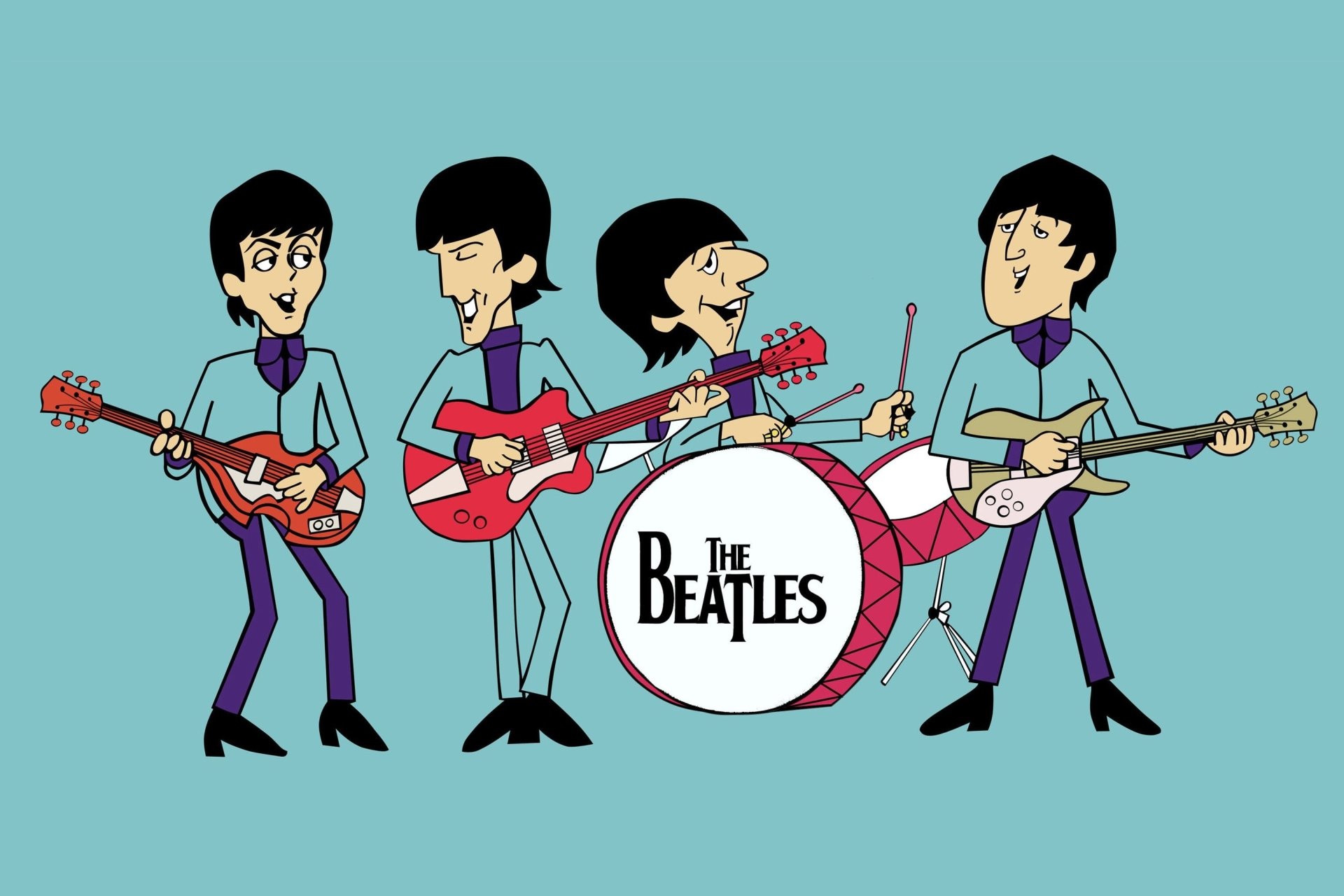 Download Cartoon Band TV Show The Beatles Art