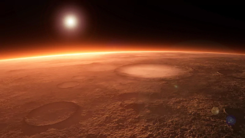 planet planetscape crater Sci Fi Mars Image
