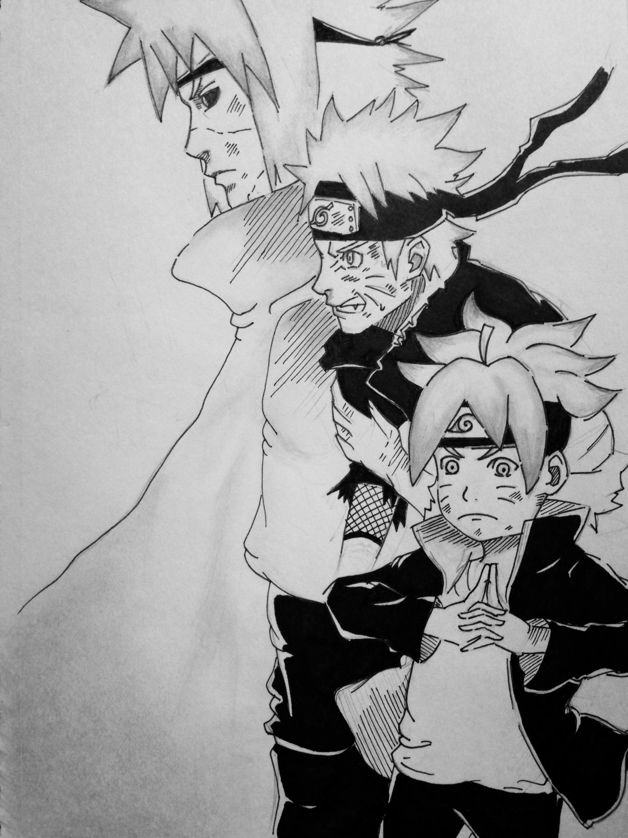 minato and naruto drawing