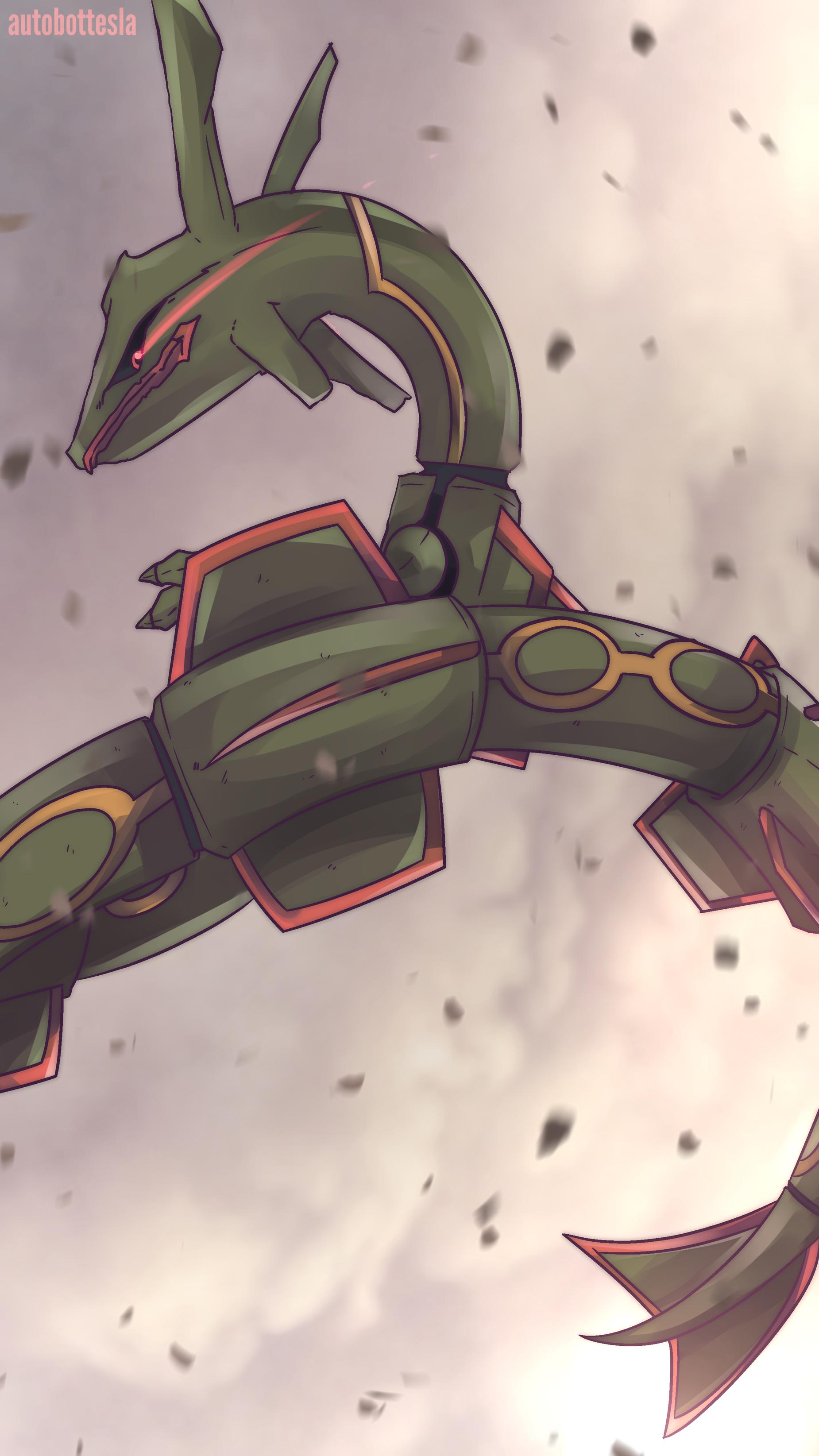 Shiny mega rayquaza fanart