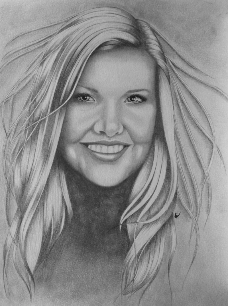 paper pencil hair cute portrait artistic traditional Image