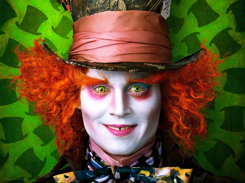 Mad Hatter makeup Johnny Depp movie Alice in Wonderland (2010) Image