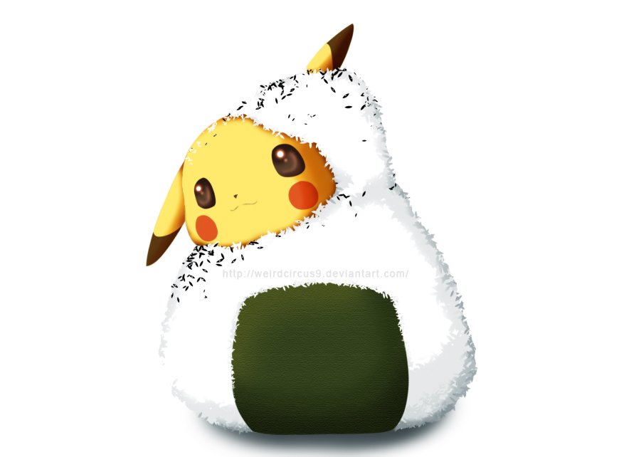 A cute cartoon illustration of Pikachu wrapped in a fluffy white and green outfit, blending charm from the Pokémon video game series with an adorable twist.