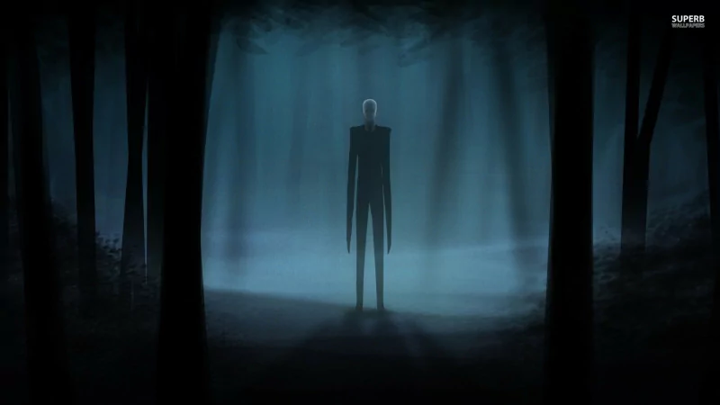 video game Slender: The Eight Pages slender figure forest mist Image