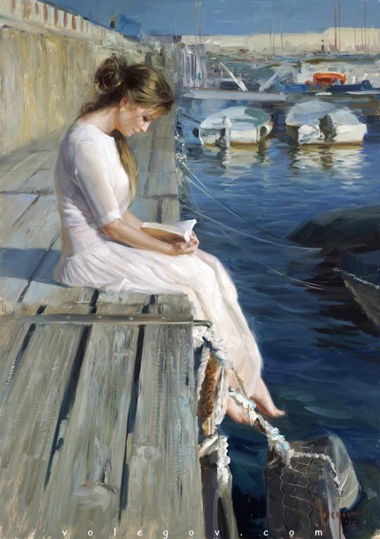 "At pier of Blanes", oil on canvas, 92х65, 2015
