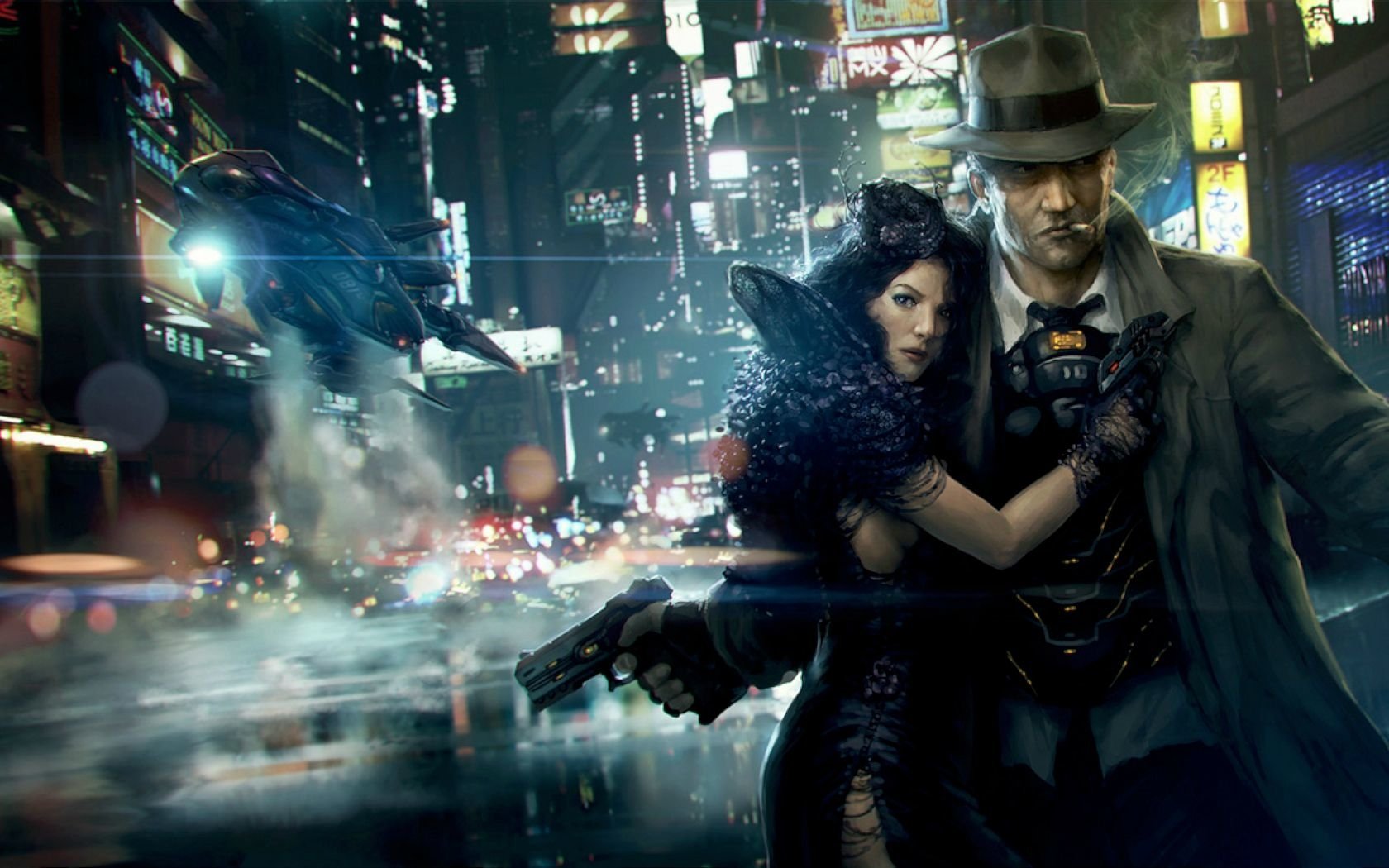Download Cyberpunk Sci Fi City Sci Fi City Noir Art