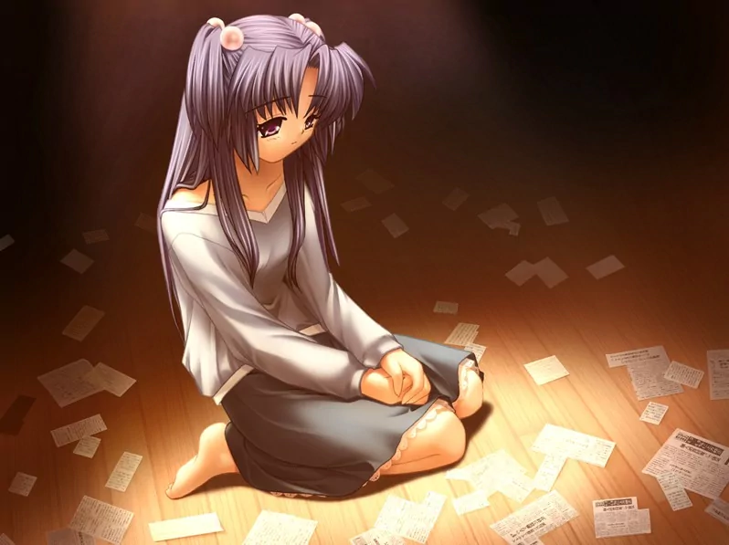 Kotomi Ichinose Anime Clannad girl sitting anime girl Image