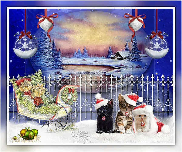  zenyra Christmas cats and sled