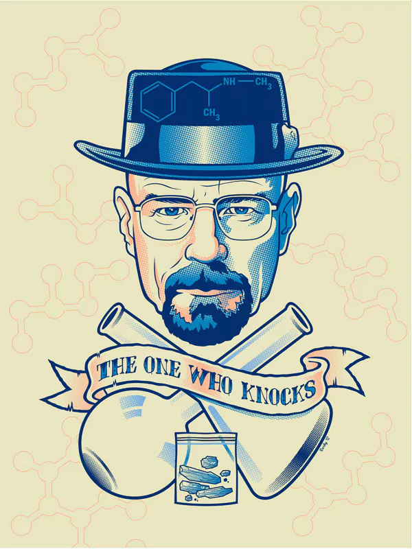 Walter White TV Show Breaking Bad chemistry illustration Image