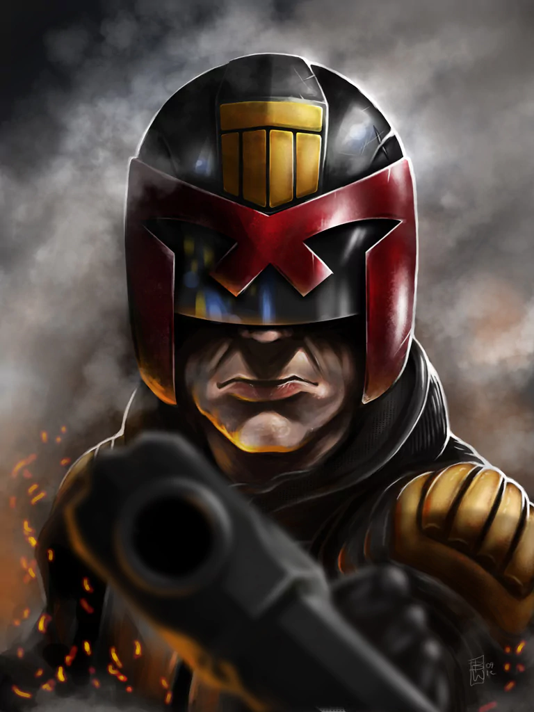 movie Judge Dredd judge helmet gun Image