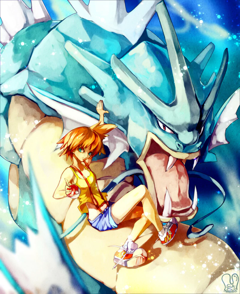 Misty (Pokémon) Gyarados (Pokémon) video game Pokemon Anime Image