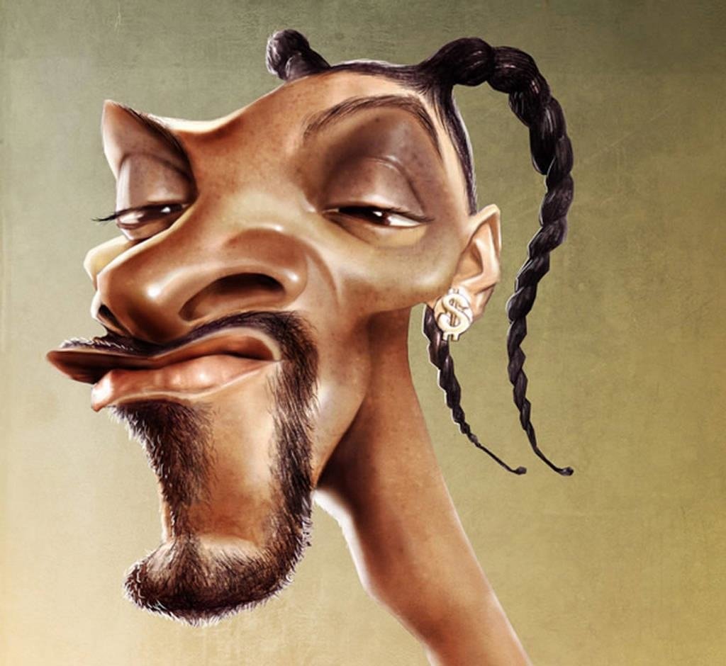 Download Funny Celebrity Snoop Dogg Caricature Portrait Art
